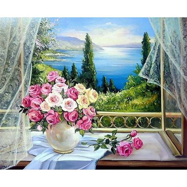 Flowers DIY 5D Full Drill Diamond Painting Embroidery Cross Stitch Kit Decor